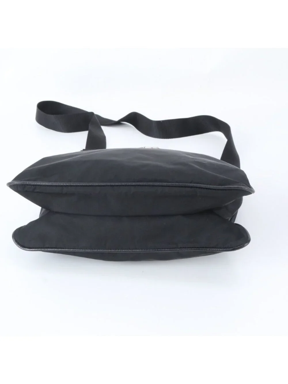 Prada Tessuto Nylon Triangle Logo Leather Shoulder Bag Crossbody Messenger
